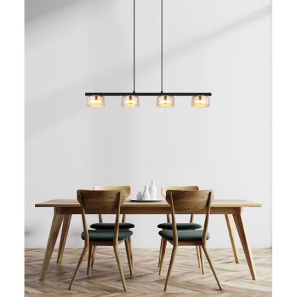 Globo - Lámpara LED colgante 4xGX53/6W/230V ahumado/marrón