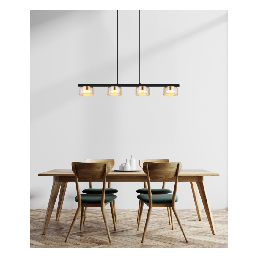 Globo - Lámpara LED colgante 4xGX53/6W/230V ahumado/marrón