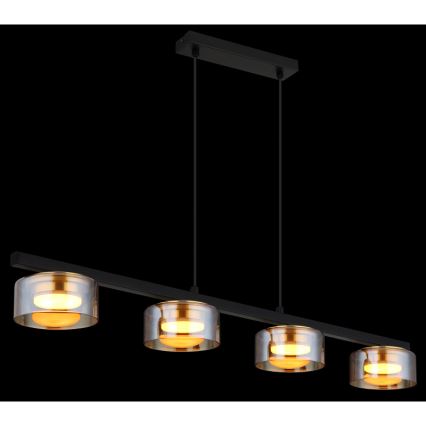Globo - Lámpara LED colgante 4xGX53/6W/230V ahumado/marrón