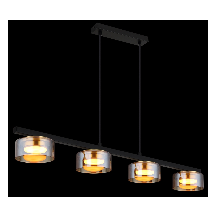Globo - Lámpara LED colgante 4xGX53/6W/230V ahumado/marrón