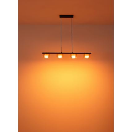 Globo - Lámpara LED colgante 4xGX53/6W/230V ahumado/marrón