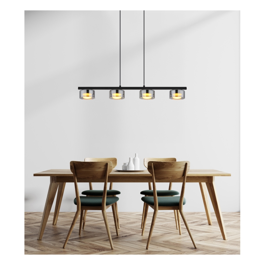 Globo - Lámpara LED colgante 4xGX53/6W/230V ahumado/negro