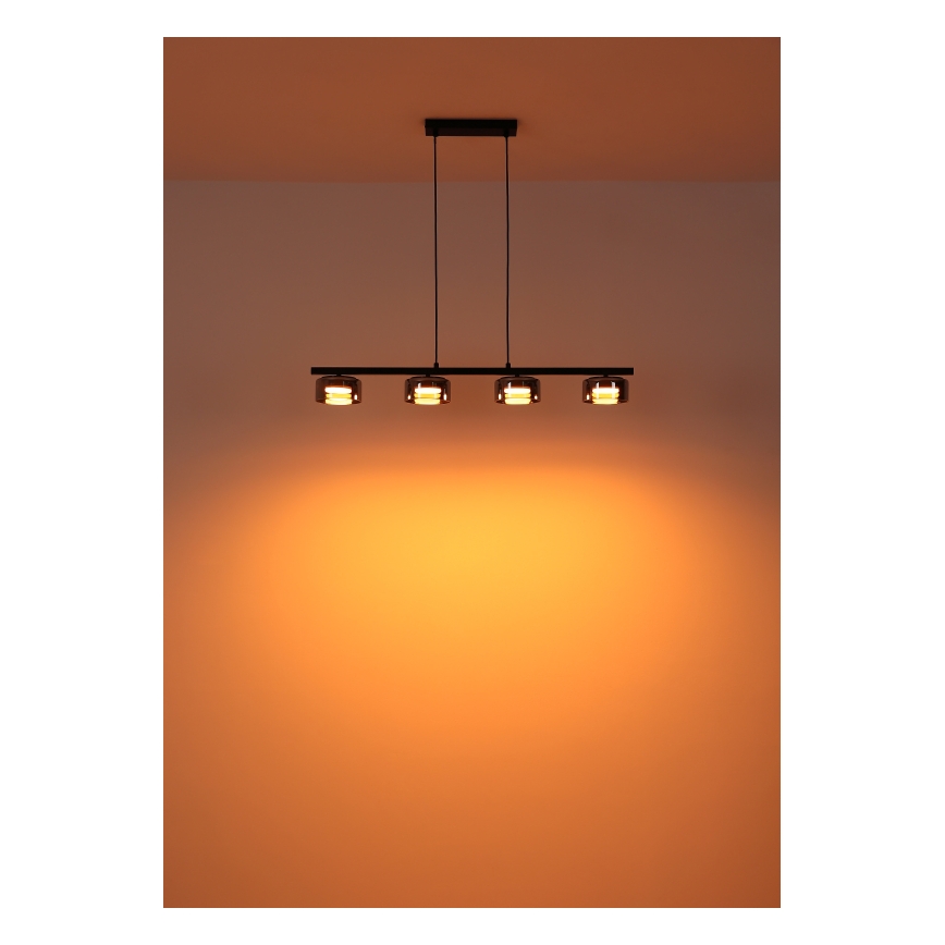 Globo - Lámpara LED colgante 4xGX53/6W/230V ahumado/negro