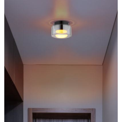 Globo - Plafón LED 1xGX53/6W/230V diá. 13 cm ahumado/negro