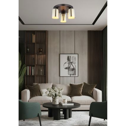 Globo - Lámpara de techo 3xE27/60W/230V, cromo pulido, Ø 34,5 cm