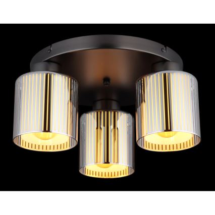 Globo - Lámpara de techo 3xE27/60W/230V, cromo pulido, Ø 34,5 cm