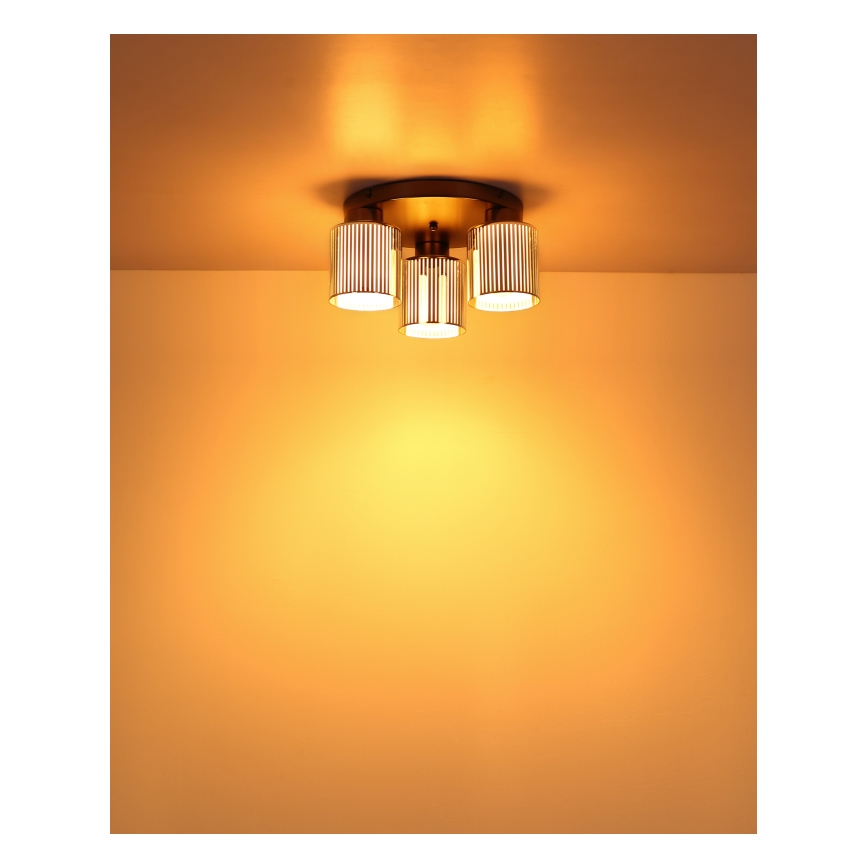 Globo - Lámpara de techo 3xE27/60W/230V, cromo pulido, Ø 34,5 cm