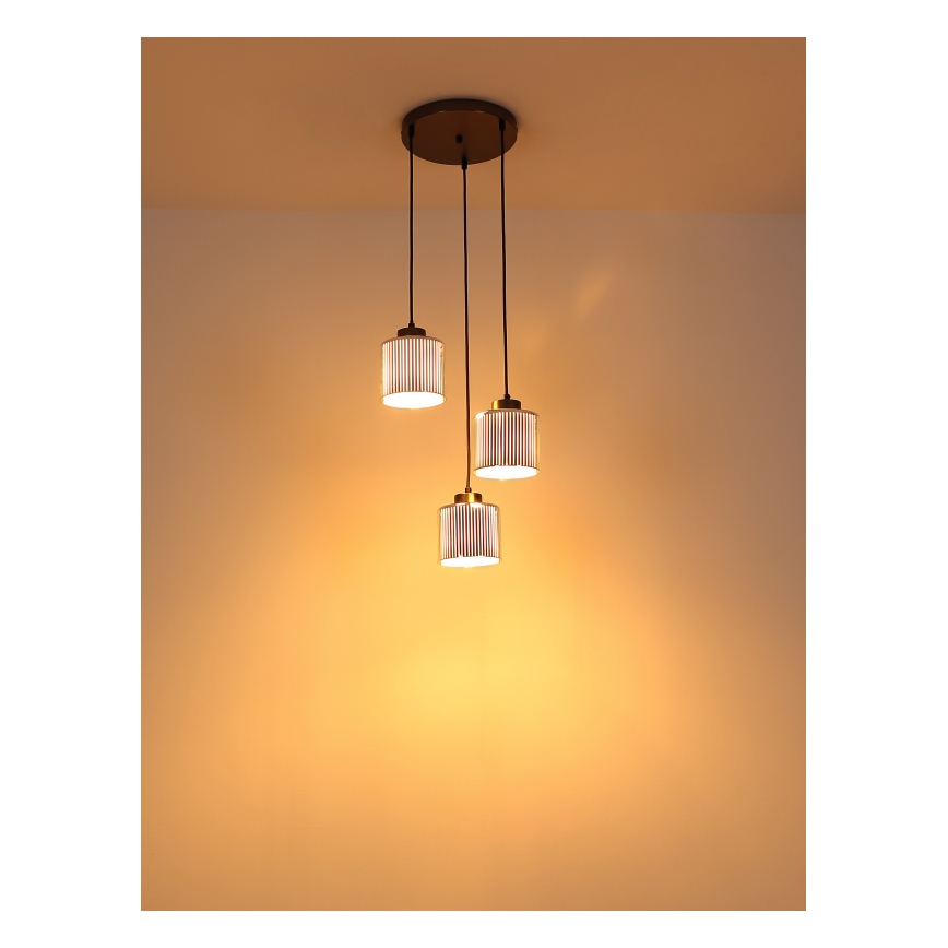 Globo - Lámpara colgante 3xE27/60W/230V cromo brillante diá. 33 cm