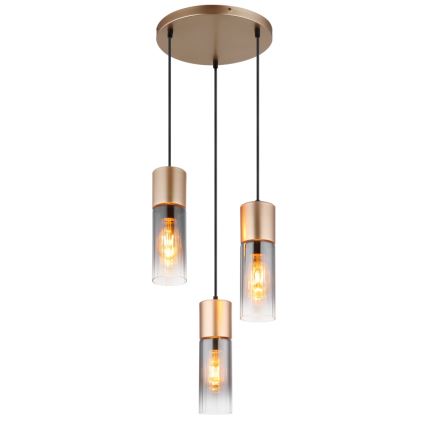 Globo - Lámpara colgante 3xE27/25W/230V bronce diá. 34 cm