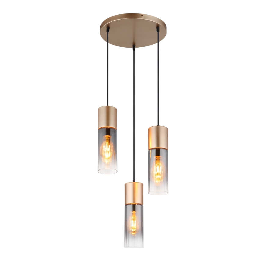 Globo - Lámpara colgante 3xE27/25W/230V bronce diá. 34 cm