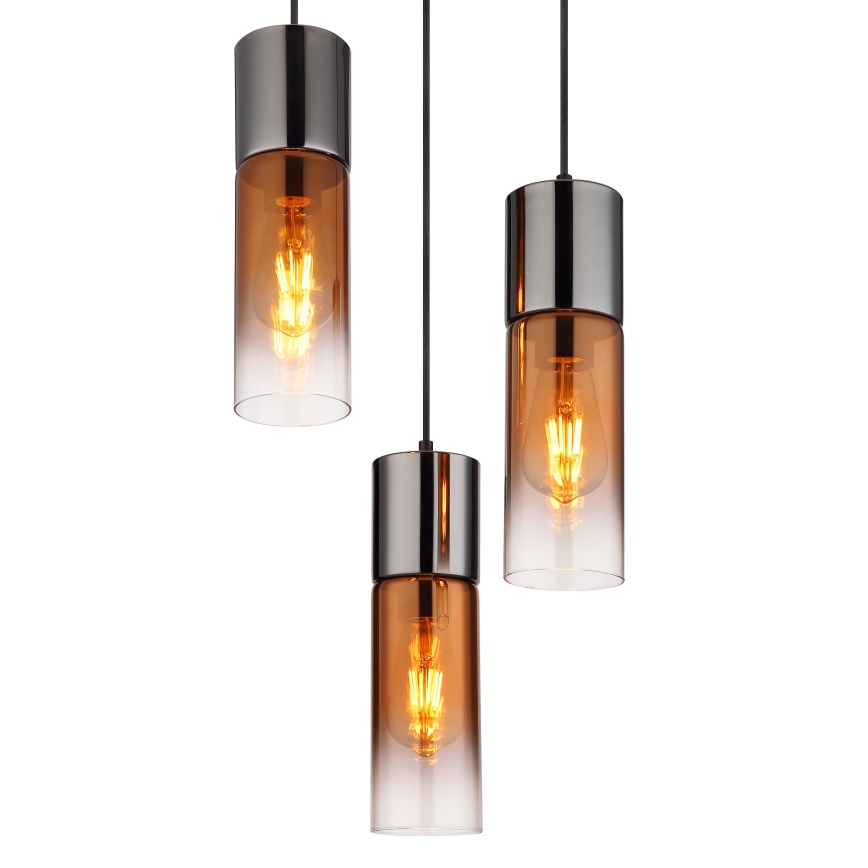 Globo - Lámpara colgante 3xE27/25W/230V negro/cobre