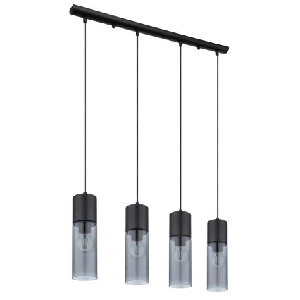 Globo - Lámpara colgante 4xE27/25W/230V negro