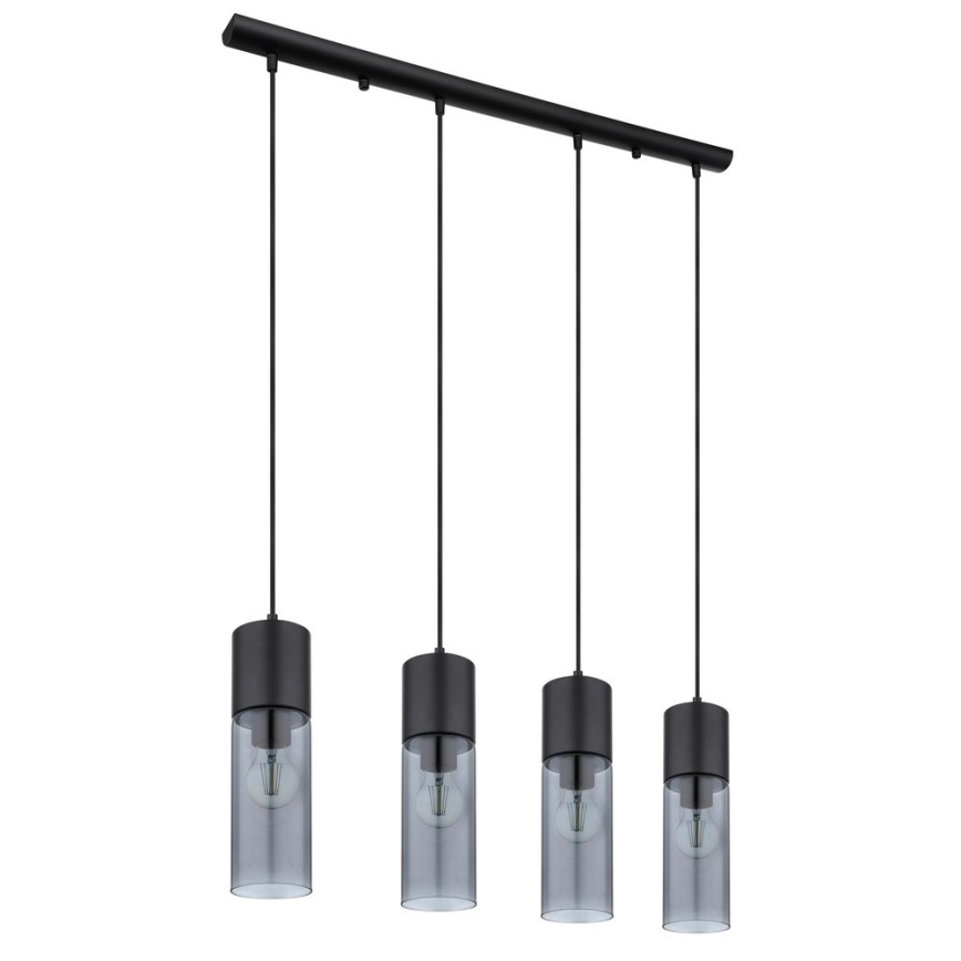 Globo - Lámpara colgante 4xE27/25W/230V negro