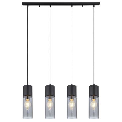 Globo - Lámpara colgante 4xE27/25W/230V negro