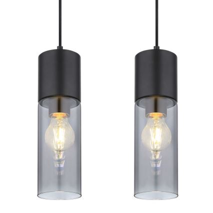 Globo - Lámpara colgante 4xE27/25W/230V negro