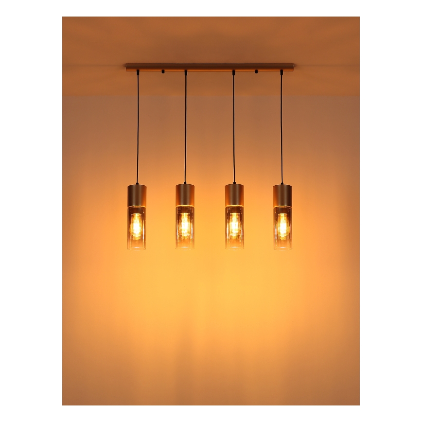 Globo - Lámpara colgante 3xE27/25W/230V bronce