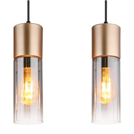 Globo - Lámpara colgante 3xE27/25W/230V bronce