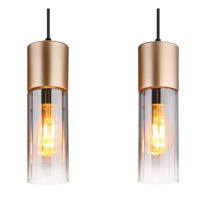 Globo - Lámpara colgante 3xE27/25W/230V bronce