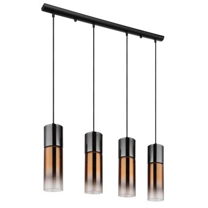 Globo - Lámpara colgante 4xE27/25W/230V negro/cobre