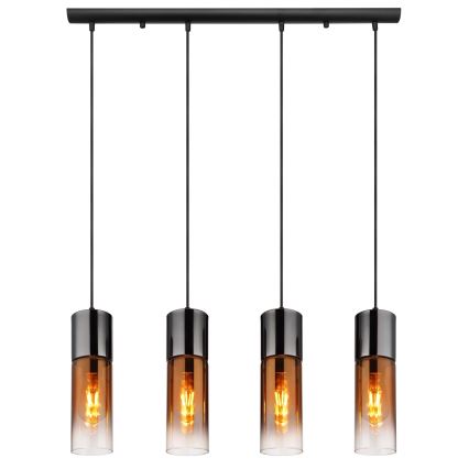 Globo - Lámpara colgante 4xE27/25W/230V negro/cobre