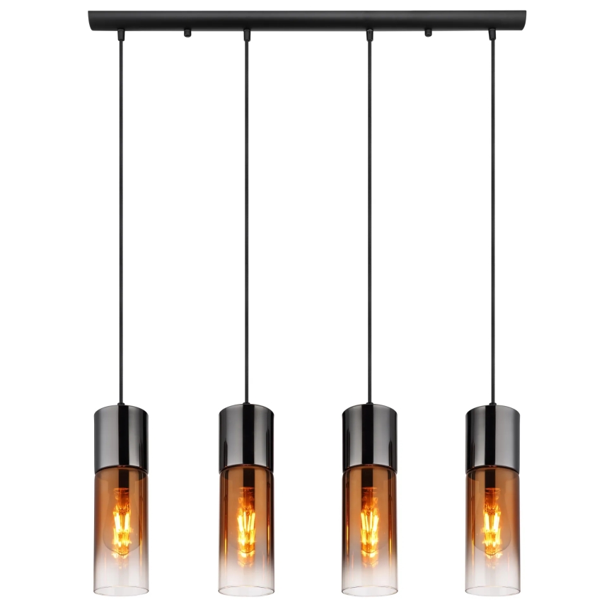 Globo - Lámpara colgante 4xE27/25W/230V negro/cobre