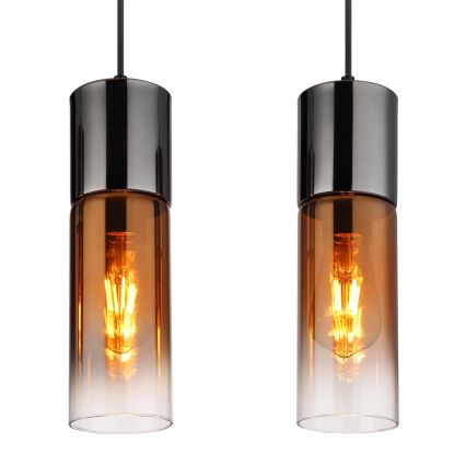 Globo - Lámpara colgante 4xE27/25W/230V negro/cobre