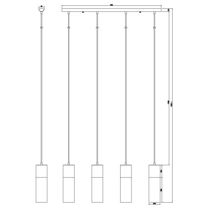 Globo - Lámpara colgante 4xE27/25W/230V latón