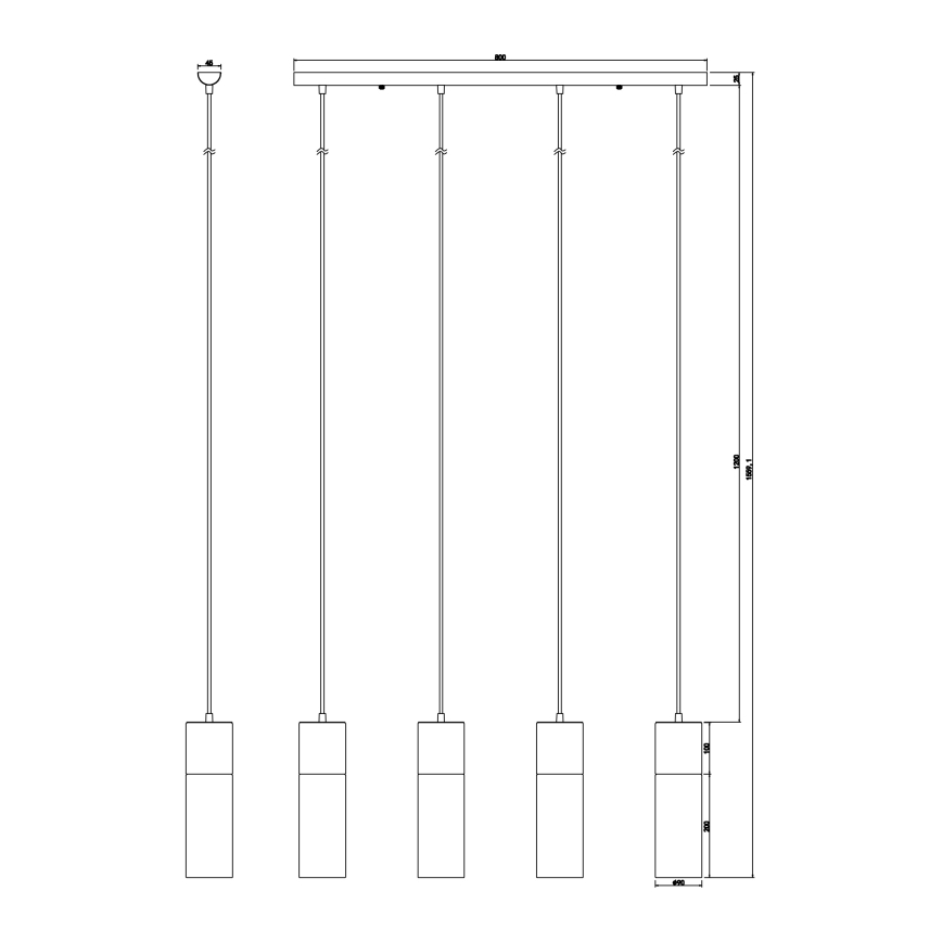 Globo - Lámpara colgante 4xE27/25W/230V latón