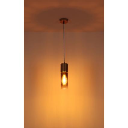 Globo - Lámpara colgante con cable 1xE27/25W/230V, color bronce, Ø 10,5 cm