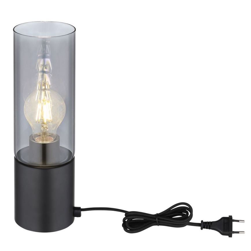 Globo - Lámpara de mesa táctil 1xE27/25W/230V diá. 9 cm negro