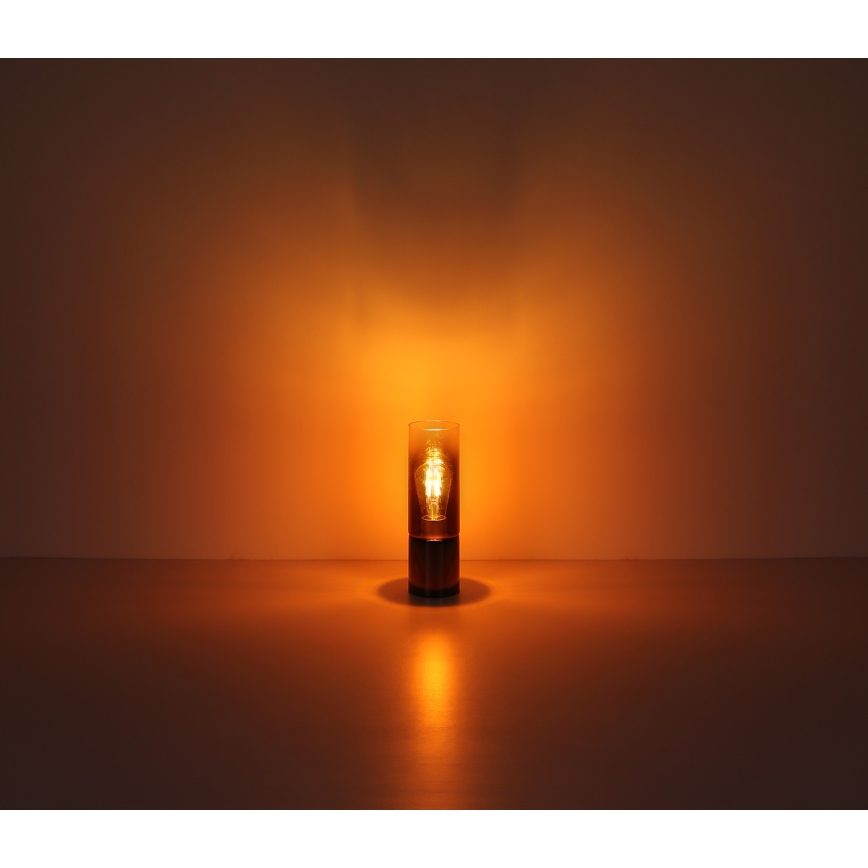 Globo - Lámpara de mesa táctil 1xE27/25W/230V diá. 9 cm negro/cobre
