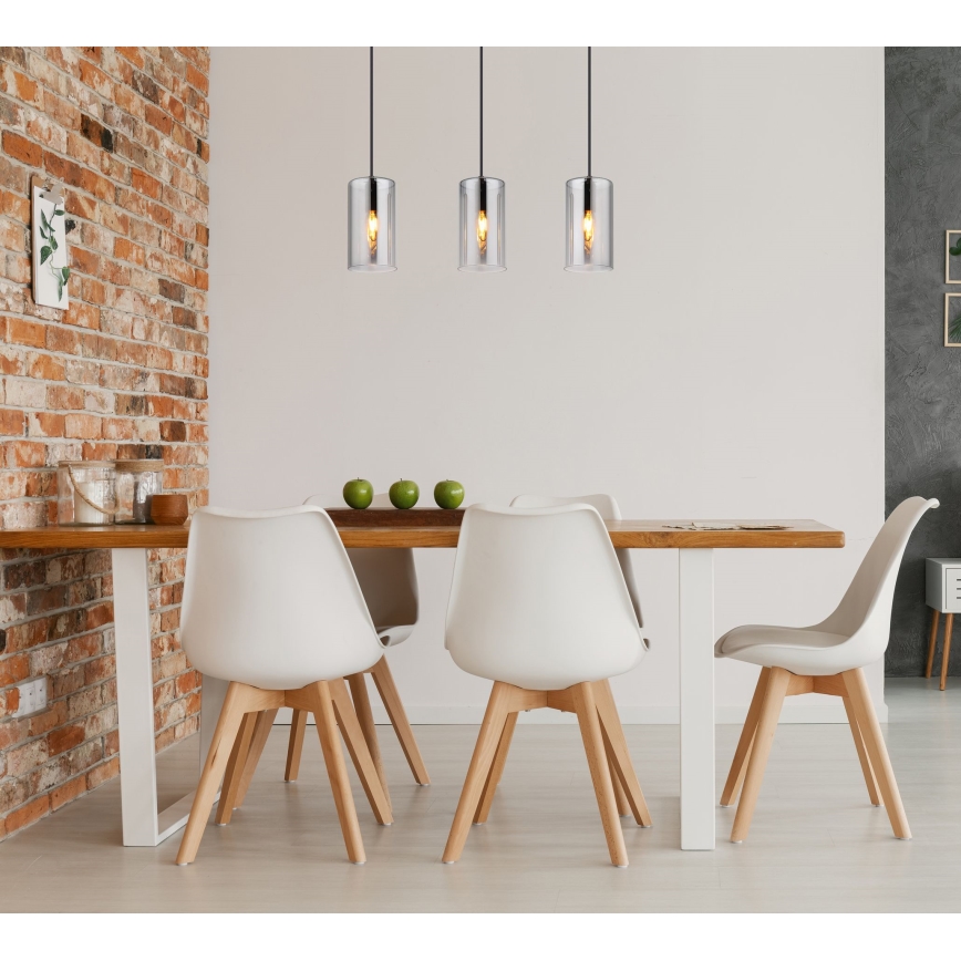 Globo - Lámpara colgante 3xE14/25W/230V negro