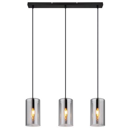 Globo - Lámpara colgante 3xE14/25W/230V negro