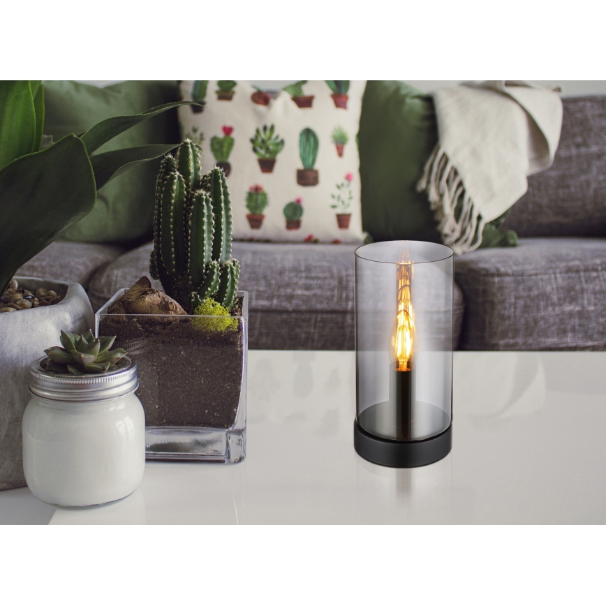 Globo - Lámpara de mesa 1xE14/25W/230V diá. 11 cm negro