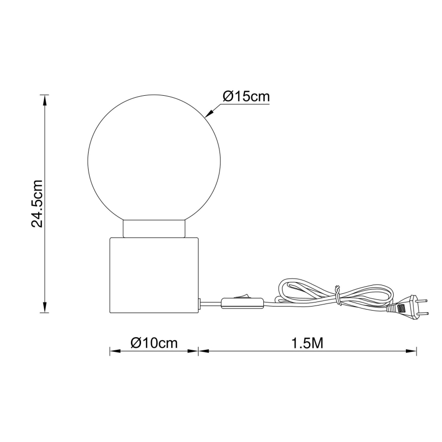 Globo - Lámpara de mesa 1xE14/25W/230V negro