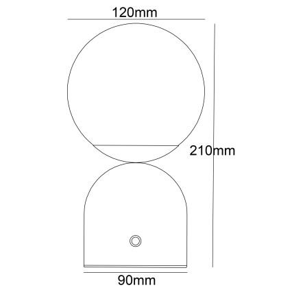Globo - Lámpara de mesa regulable LED táctil LED/2W/5V 2700/4000/65000K 1800 mAh negro