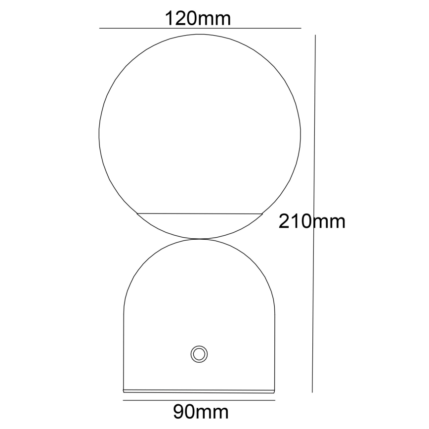 Globo - Lámpara de mesa regulable LED táctil LED/2W/5V 2700/4000/65000K 1800 mAh negro
