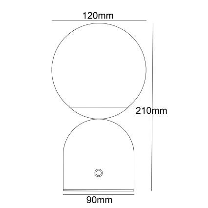Globo - Lámpara de mesa regulable LED táctil LED/2W/5V 2700/4000/6500K 1800 mAh blanco