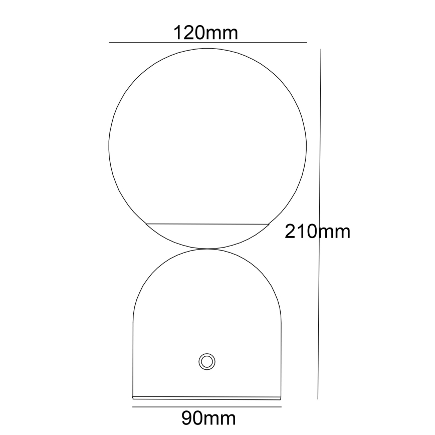 Globo - Lámpara de mesa táctil LED regulable LED/2,5W/3,7V 2700/4000/6500K 1800 mAh USB blanca
