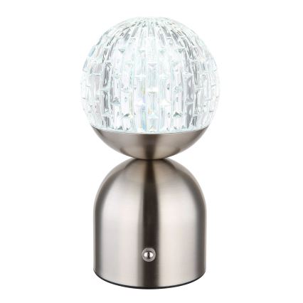 Globo - Lámpara de mesa regulable LED táctil LED/2,5W/3,7V 2700/4000/6500K 1800 mAh USB cromo mate