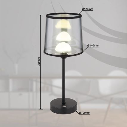 Globo - LED Lámpara de mesa táctil recargable y regulable LED/2,5W/3,7V 2700/4000/6500K 1800 mAh negro