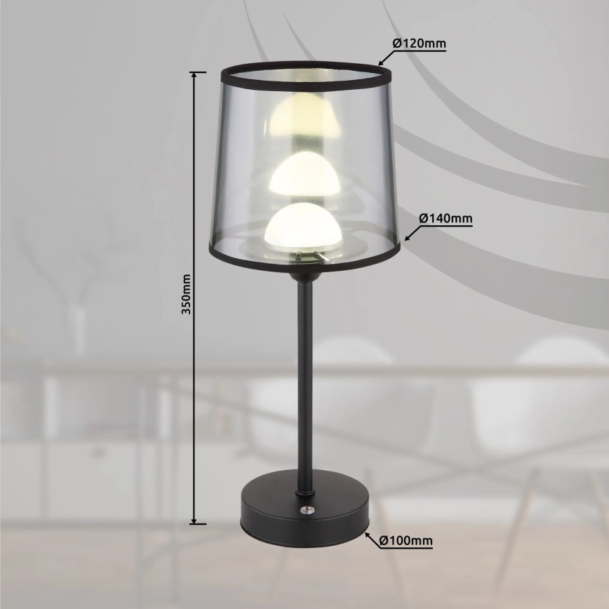 Globo - LED Lámpara de mesa táctil recargable y regulable LED/2,5W/3,7V 2700/4000/6500K 1800 mAh negro