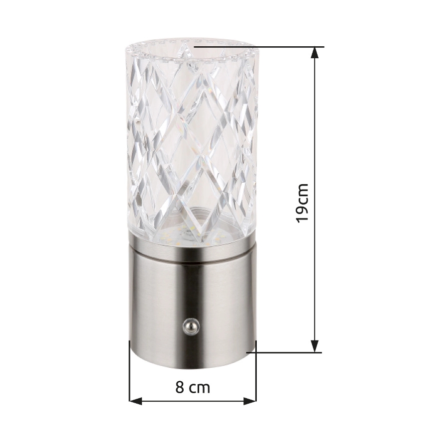 Globo - Lámpara de mesa regulable LED táctil LED/2,5W/3,7V 2700K/4000K/6500K 1800 mAh USB cromo mate
