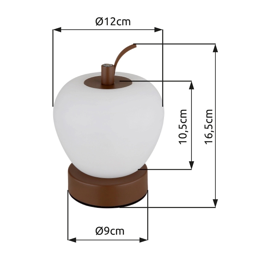 Globo - Lámpara de mesa regulable LED táctil LED/2W/3,7V 2700K/4000K/6500K 1200 mAh USB marrón