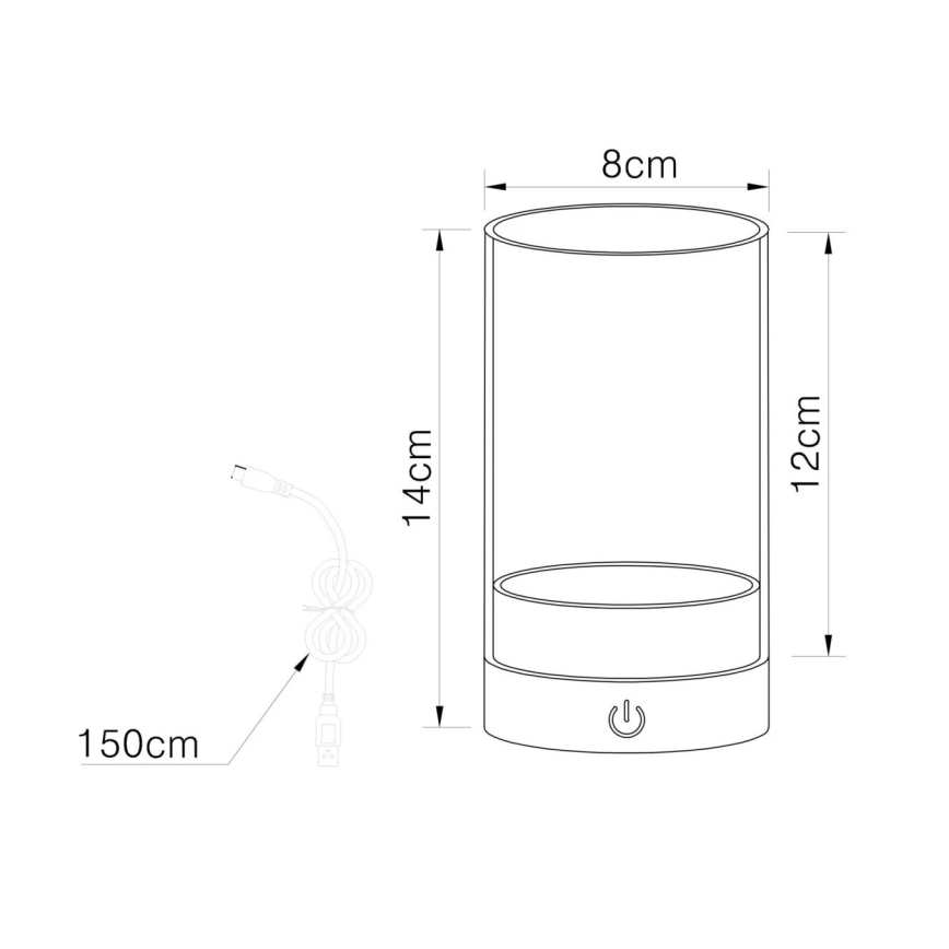 Globo - LED Lámpara de mesa táctil recargable y regulable para exteriores LED/2W/3,7V 2700/4000/6500K 1200mAh IP44 marrón