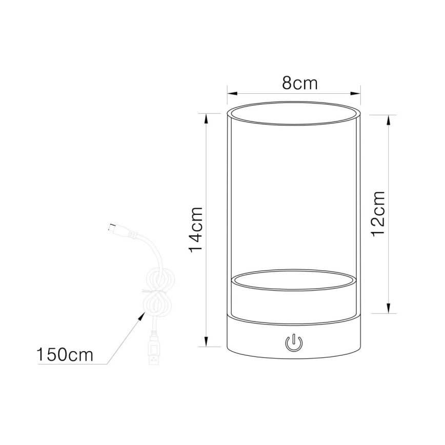 Globo - LED Lámpara de mesa táctil recargable y regulable para exteriores LED/2W/3,7V 2700/4000/6500K 1200mAh IP44 gris