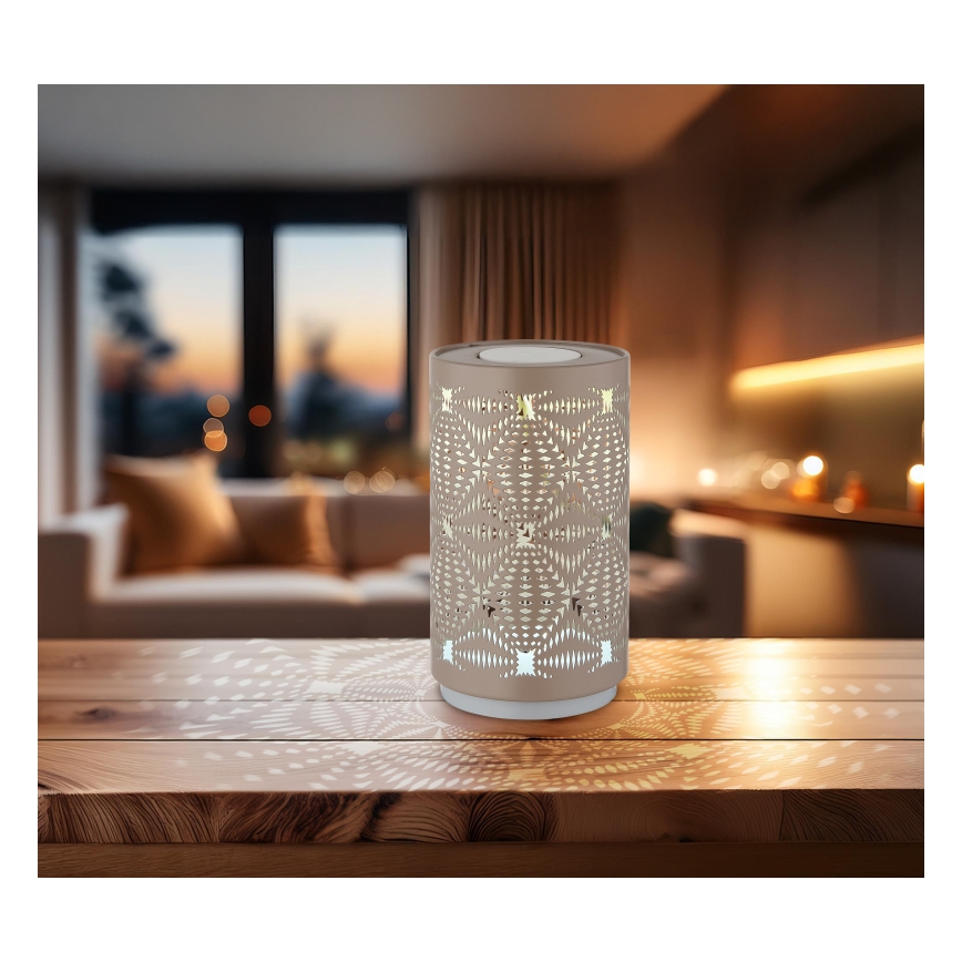 Globo - Lámpara de mesa LED RGB táctil recargable LED/1W/5V 500 mAh marrón