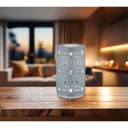 Globo - Lámpara de mesa LED RGB táctil recargable LED/1W/5V 500 mAh gris