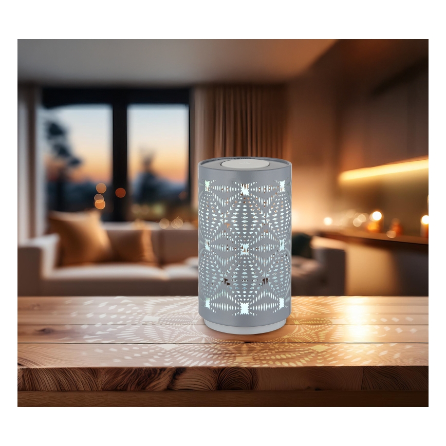 Globo - Lámpara de mesa LED RGB táctil recargable LED/1W/5V 500 mAh gris