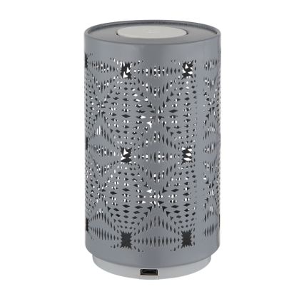 Globo - Lámpara de mesa LED RGB táctil recargable LED/1W/5V 500 mAh gris
